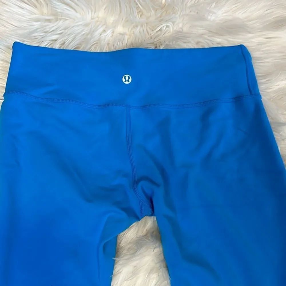 Lululemon Wunder Under Crop Reversible Legging Beach Blanket Blue Sz 8 or Sz 10 - Picture 12 of 17